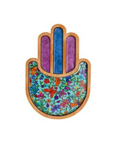 Large Emanuel Wood Hamsa with Butterflies