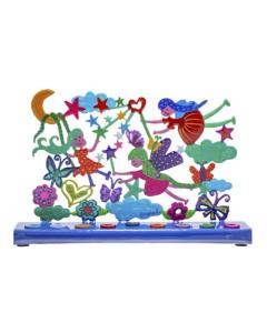 Laser Cut Handpainted Chanukah Menorah - Fairies