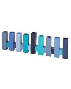 Standing Squares Menorah--Blue - Yair Emanuel Collection