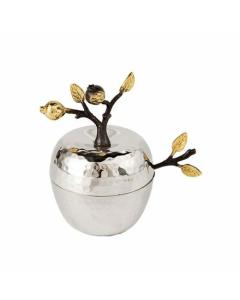Emanuel Apple Shaped Honey Dish w/ Pomegranate Branch