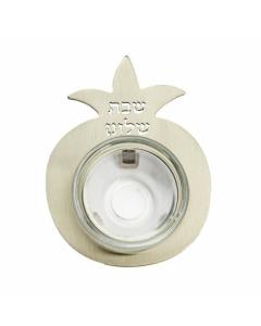 Anodized Pomegranate Glass Dish-Silver (Small)