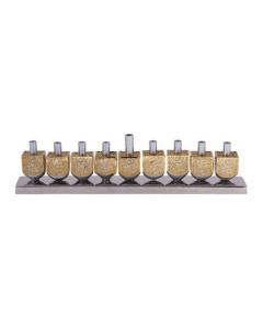 Dreidel Menorah w/ Metal Cutout - Gold & Silver - Yair Emanuel Collection