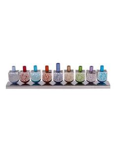 Dreidel Menorah w/ Metal Cutout - Multicolor - Yair Emanuel Collection
