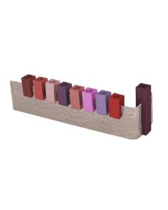 Hammered L Shaped Menorah w/ Anodized Pieces - Maroon - Yair Emanuel Collection