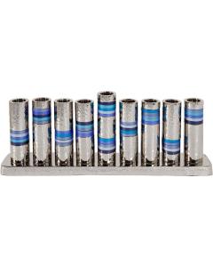 Emanuel Hammered Chanukah Menorah- Blue Rings