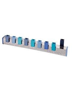 Hammered Menorah Squares-- Blue - Yair Emanuel Collection