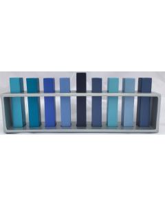 Frame & Branches Menorah-- Blue - Yair Emanuel Collection