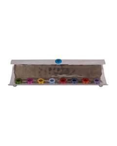 Hammered Wave Menorah - Multicolor - Yair Emanuel Collection