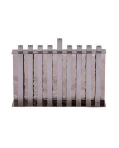 Hammered Menorah w/ Anodized Branches - Silver - Yair Emanuel Collection