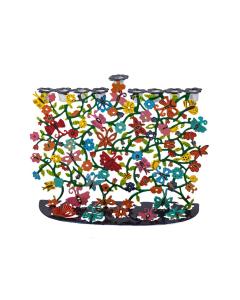 Laser Cut Menorah-- Flowers - Yair Emanuel Collection