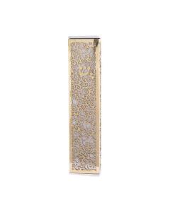 Anodized Aluminum Mezuzah Case with Metal Cutout - Pomegranate