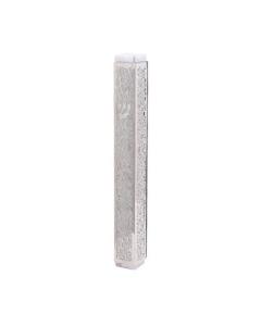Emanuel Anodized Mezuzah Case w/ Metal Cutout  - Pomegranate Stainless