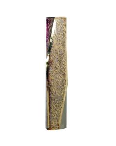 Emanuel Geometric Mezuzah Case - Hammered & Brass
