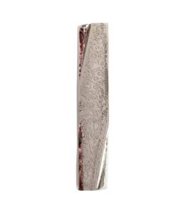 Emanuel Geometric Mezuzah Case - Pomegranate - Hammered & Satin