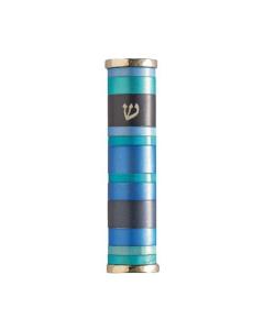 Emanuel Mezuzah Case w/ Rings - Blue