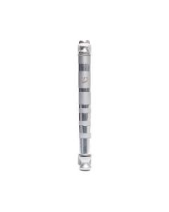 Anodized Cylinder Mezuzah Case Stripes - Silver