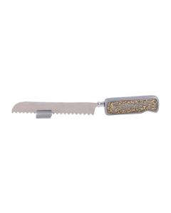 Anodized Aluminum Knife with Metal Cutout - Silver