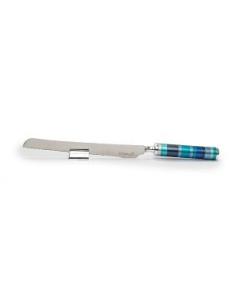 Emanuel Challah Knife Anodized Rings - Blue