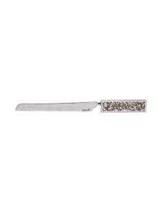 Emanuel Challah Knife Porcelain w/ Metal Cutout-Pomegranate - Gray
