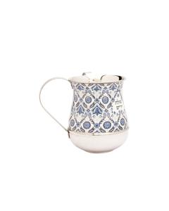 Emanuel Metal Washing Cup-Blue-"Netilat Yadayim" Design