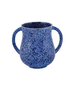 Small Emanuel Metal Washing Cup Marble Coating - Dark Blue