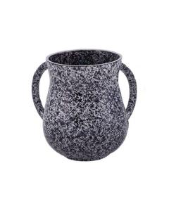 Small Emanuel Metal Washing Cup Marble Coating - Black