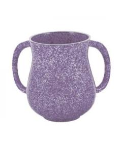 Small Emanuel Metal Washing Cup Marble Coating - Purple