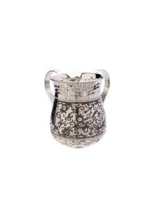 Emanuel Metal Washing Cup w/ Etching - Pomegranates