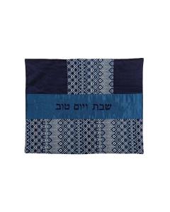Emanuel Challah Cover Fabric Collage - Blue & White