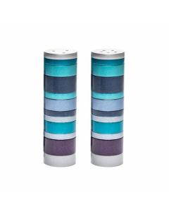Anodized Salt and Pepper Shaker - Rings - Blue
