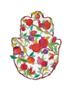 Medium Emanuel Enamel Lacquer Hamsa with Colorful Pomegranates