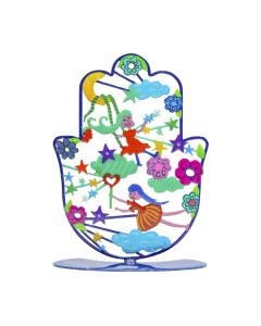 Emanuel Laser-Cut Standing Hamsa - Fairies & Stars