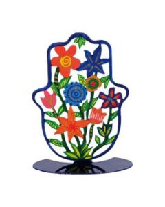 Emanuel Small Standing Hand Painted Hamsa Flowers-Hamsa