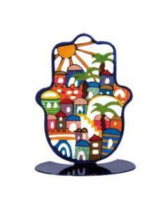 Emanuel Small Standing Hand Painted Hamsa Jerusalem-Hamsa