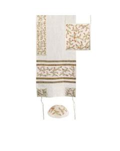 Emanuel Machine Embroidered Tallit Set-- Pomegranates