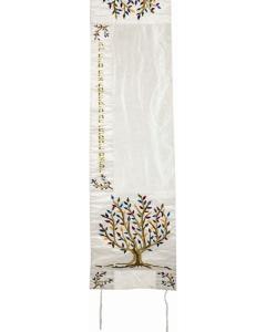 Machine Embroidered Tallit Tree of Life Colored (EM-TAC3)