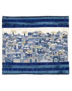 Emanuel Full Embroidered Jerusalem Tallit Bag Blue