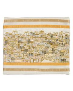 Emanuel Full Embroidered Jerusalem Tallit Bag-- Gold