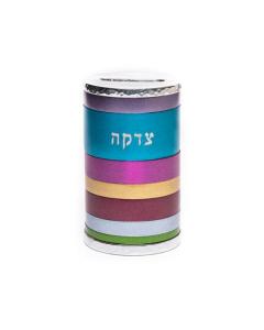Emanuel Anodized Tzedakah Box Rings  GREY