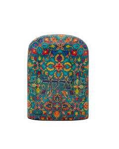 Emanuel Metal Painted Tzedakah Box - Oriental Multicolor