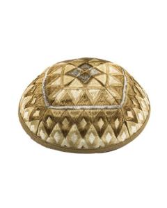 Emanuel Embroidered Kippah Geometric - Gold