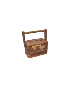 Wood Esrog Box With Wood Handle