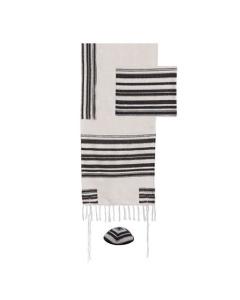 Emanuel Hand-Woven Tallit-- Black