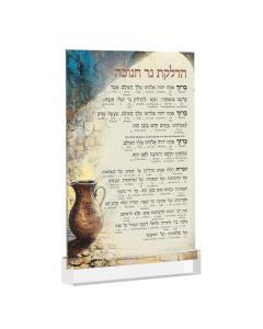Artscroll Artwork Chanukah Brachos Card with Interlinear  Translation - Jerusalem Jug
