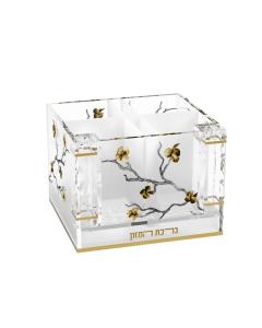 Golden Branch Cutlery Holder with Salt & Bencher Set