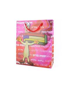 Purim UPVC Gift Bag - Pink & Red