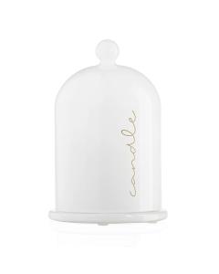 Glass Cloche Havdalah Candle - White