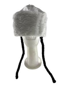 White Purim Shtreimel With Black Payos (GR-35248)