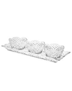 Dublin Crystal Relish Server, 4 Piece Set