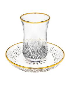 Dublin Crystal Gold Rim Kiddush Set